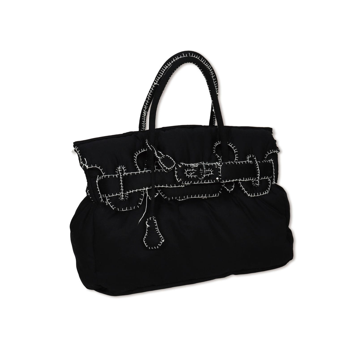 hand made hand stitched tote(black)