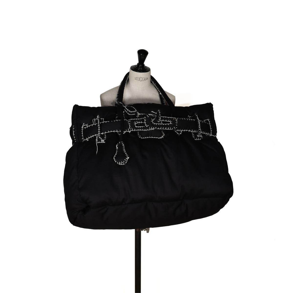 hand made hand stitched tote(black)