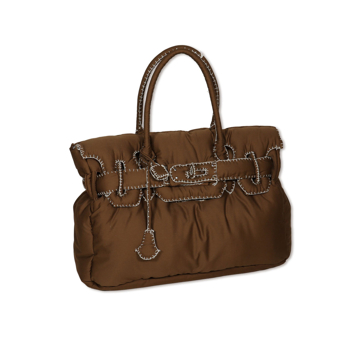 hand made hand stitched tote(brown)
